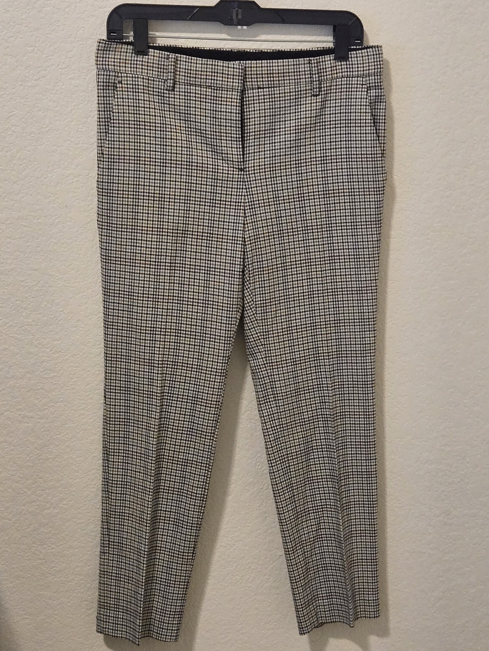 Ann Taylor Black and White Checked Slim Trousers Size 2